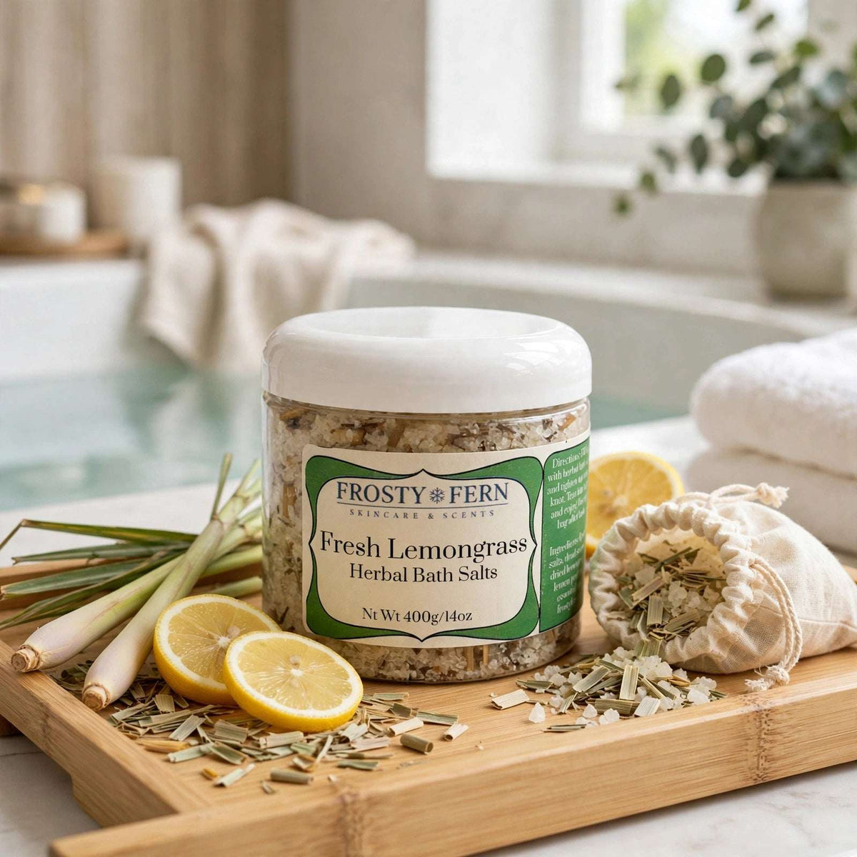 Fresh Lemongrass Herbal Bath Salts